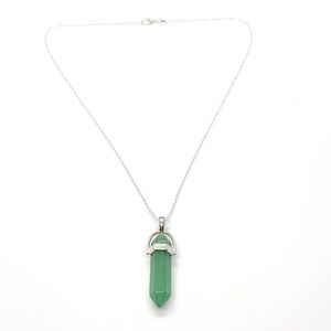 Seafoam Hexagonal Pendant Necklace